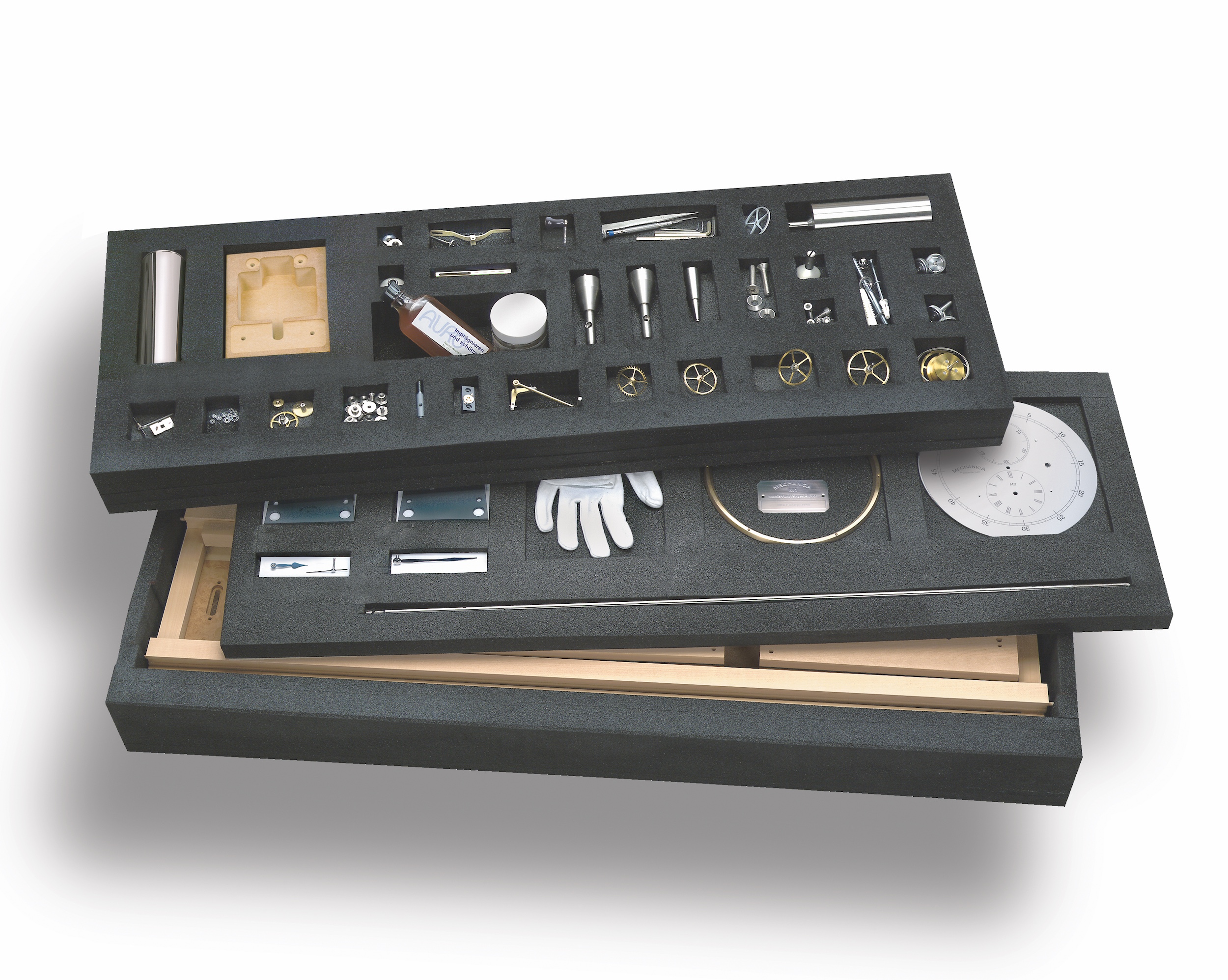 Bauteile der Mechanice M3 in der Verpackung